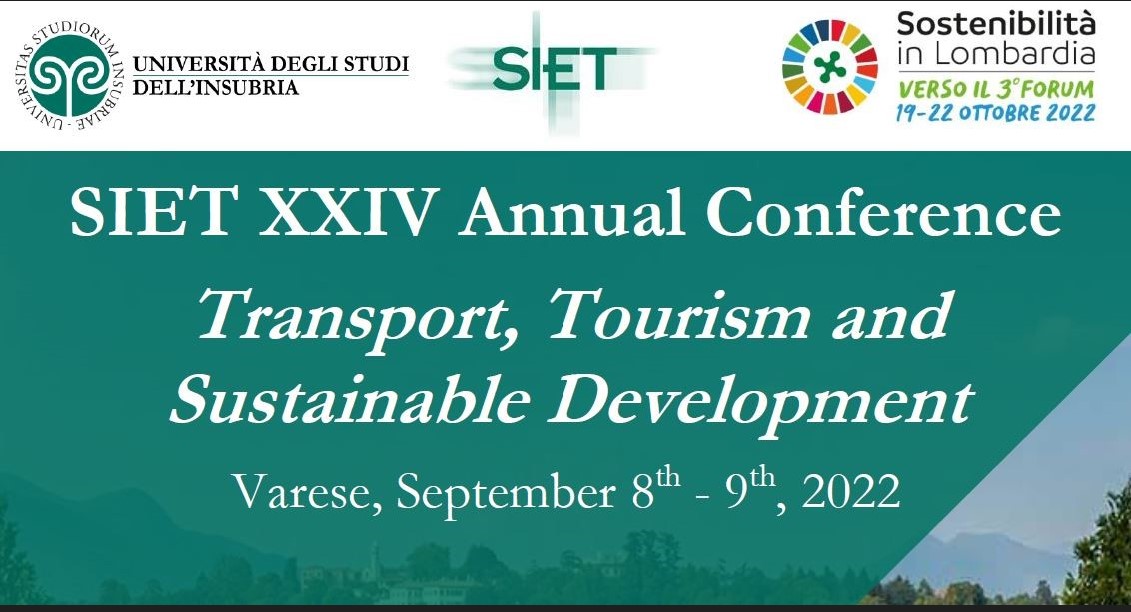 XXIV Conferenza SIET “Transport, Tourism and Sustainable Development” – 8-9/09/2022