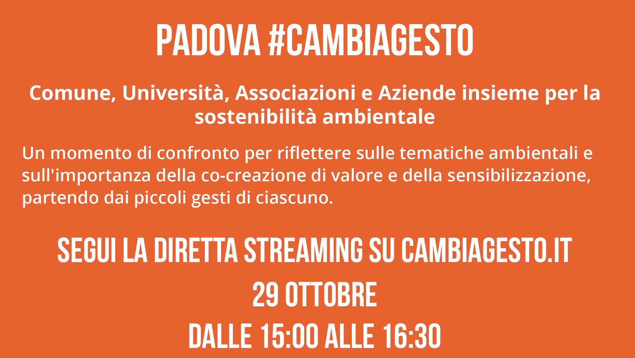 #Cambiagesto  – 29/10/2020