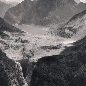 Panoramica della Valle del Vajont poco dopo il disastro del 9 ottobre 1963